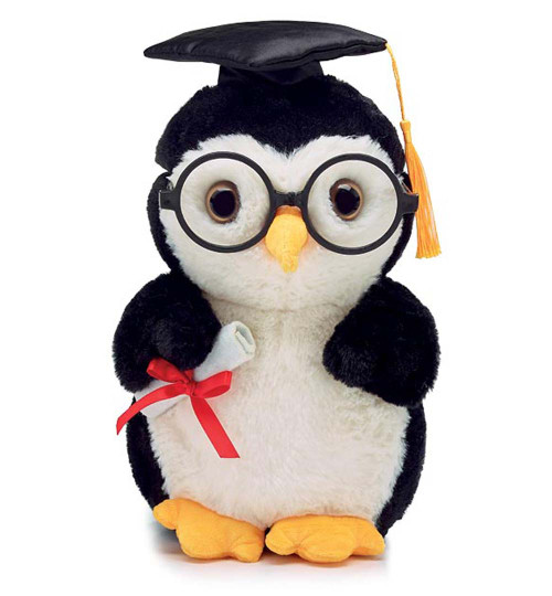 Graduation Owl With Round Eye Glasses